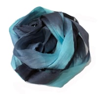 Image 3 of 5YD  BLUE MOON  Hand Dyed Recycled Sari Silk Ribbon by Color Kissed Silk & Lazy Hound...
