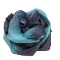 Image 2 of 5YD  BLUE MOON  Hand Dyed Recycled Sari Silk Ribbon by Color Kissed Silk & Lazy Hound...