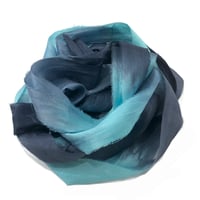 Image 4 of 5YD  BLUE MOON  Hand Dyed Recycled Sari Silk Ribbon by Color Kissed Silk & Lazy Hound...