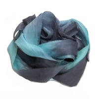 Image 7 of 5YD  BLUE MOON  Hand Dyed Recycled Sari Silk Ribbon by Color Kissed Silk & Lazy Hound...