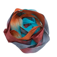 Image 1 of 5YD  CIRCUS  Hand Dyed Recycled Sari Silk Ribbon by Color Kissed Silk & Lazy Hound...