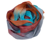 Image 7 of 5YD  CIRCUS  Hand Dyed Recycled Sari Silk Ribbon by Color Kissed Silk & Lazy Hound...