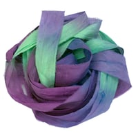Image 1 of 5YD  ENGLISH GARDEN  Hand Dyed Recycled Sari Silk Ribbon by Color Kissed Silk & Lazy Ho...