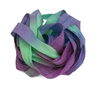 Image 4 of 5YD  ENGLISH GARDEN  Hand Dyed Recycled Sari Silk Ribbon by Color Kissed Silk & Lazy Ho...