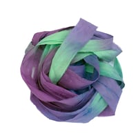 Image 5 of 5YD  ENGLISH GARDEN  Hand Dyed Recycled Sari Silk Ribbon by Color Kissed Silk & Lazy Ho...