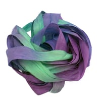 Image 6 of 5YD  ENGLISH GARDEN  Hand Dyed Recycled Sari Silk Ribbon by Color Kissed Silk & Lazy Ho...
