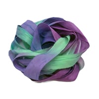 Image 7 of 5YD  ENGLISH GARDEN  Hand Dyed Recycled Sari Silk Ribbon by Color Kissed Silk & Lazy Ho...