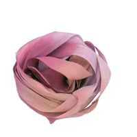 Image 2 of 5YRD.  ANTIQUE Hand Dyed Recycled Sari Silk Ribbon by Color Kissed Silk & Lazy Hound...