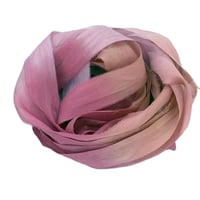 Image 7 of 5YRD.  ANTIQUE Hand Dyed Recycled Sari Silk Ribbon by Color Kissed Silk & Lazy Hound...