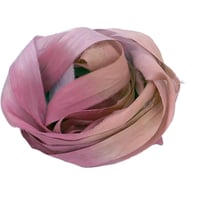 Image 8 of 5YRD.  ANTIQUE Hand Dyed Recycled Sari Silk Ribbon by Color Kissed Silk & Lazy Hound...