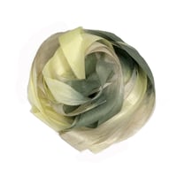 Image 4 of  5YRD.   LEMON GRASS  Hand Dyed Recycled Sari Silk Ribbon by Color Kissed Silk & Lazy ...