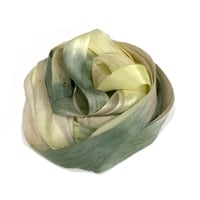 Image 5 of  5YRD.   LEMON GRASS  Hand Dyed Recycled Sari Silk Ribbon by Color Kissed Silk & Lazy ...