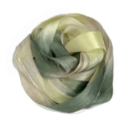 Image 6 of  5YRD.   LEMON GRASS  Hand Dyed Recycled Sari Silk Ribbon by Color Kissed Silk & Lazy ...