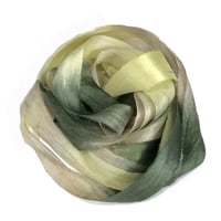 Image 7 of  5YRD.   LEMON GRASS  Hand Dyed Recycled Sari Silk Ribbon by Color Kissed Silk & Lazy ...
