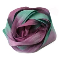 Image 3 of  5YRD.   PARADISE  Hand Dyed Recycled Sari Silk Ribbon by Color Kissed Silk ...