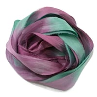 Image 4 of  5YRD.   PARADISE  Hand Dyed Recycled Sari Silk Ribbon by Color Kissed Silk ...