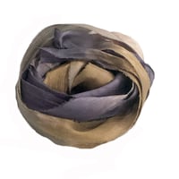 Image 2 of 5YRD.  HICKORY   Hand Dyed Recycled Sari Silk Ribbon by Color Kissed Silk ...