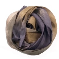 Image 5 of 5YRD.  HICKORY   Hand Dyed Recycled Sari Silk Ribbon by Color Kissed Silk ...