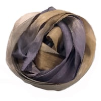 Image 6 of 5YRD.  HICKORY   Hand Dyed Recycled Sari Silk Ribbon by Color Kissed Silk ...