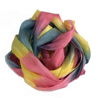 Image 2 of  5YRD.  HYPNOTIC   Hand Dyed Recycled Sari Silk Ribbon by Color Kissed Silk ...