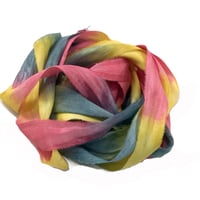 Image 5 of  5YRD.  HYPNOTIC   Hand Dyed Recycled Sari Silk Ribbon by Color Kissed Silk ...