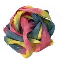 Image 6 of  5YRD.  HYPNOTIC   Hand Dyed Recycled Sari Silk Ribbon by Color Kissed Silk ...