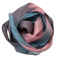 Image 2 of 5YRD.   SERENITY   Hand Dyed Recycled Sari Silk Ribbon by Color Kissed Silk ...