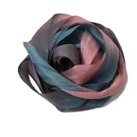 Image 3 of 5YRD.   SERENITY   Hand Dyed Recycled Sari Silk Ribbon by Color Kissed Silk ...