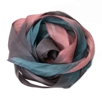 Image 1 of 5YRD.   SERENITY   Hand Dyed Recycled Sari Silk Ribbon by Color Kissed Silk ...