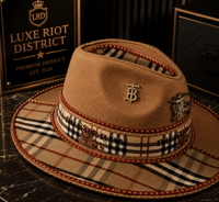 Image 2 of Plaid Fedora Cowboy Hat and Tie Set