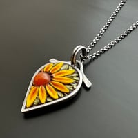 Image 1 of Sunflower Leaf with Carnelian