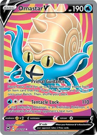 Omastar V (Full Art) - SWSH12: Silver Tempest - Near Mint