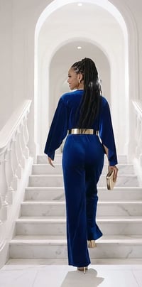 Image 3 of Blue Velvet Jumpsuit 