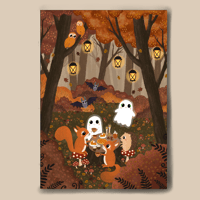 Carte goûter d’automne en forêt 