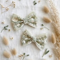 Image 1 of Sage Green Embellished Bow