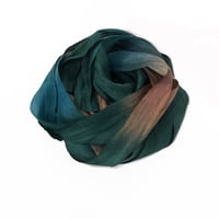 Image 3 of 5YRD.  SAFARI Hand Dyed Recycled Sari Silk Ribbon by Color Kissed Silk ...