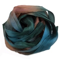 Image 4 of 5YRD.  SAFARI Hand Dyed Recycled Sari Silk Ribbon by Color Kissed Silk ...