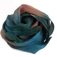 Image 6 of 5YRD.  SAFARI Hand Dyed Recycled Sari Silk Ribbon by Color Kissed Silk ...