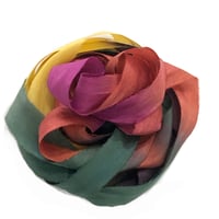 Image 4 of 5YRD.  TURNING LEAVES  Hand Dyed Recycled Sari Silk Ribbon by Color Kissed Silk ...