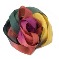 Image 3 of 5YRD.  TURNING LEAVES  Hand Dyed Recycled Sari Silk Ribbon by Color Kissed Silk ...