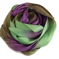 Image 3 of 5YRD.  SWEET PEA   Hand Dyed Recycled Sari Silk Ribbon by Color Kissed Silk...