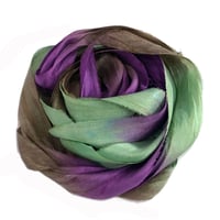 Image 1 of 5YRD.  SWEET PEA   Hand Dyed Recycled Sari Silk Ribbon by Color Kissed Silk...