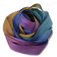 Image 2 of 5YRD. HUMMING BIRD   Hand Dyed Recycled Sari Silk Ribbon by Color Kissed Silk...