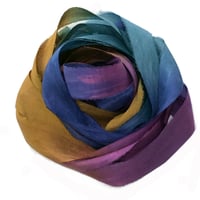 Image 4 of 5YRD. HUMMING BIRD   Hand Dyed Recycled Sari Silk Ribbon by Color Kissed Silk...