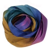 Image 1 of 5YRD. HUMMING BIRD   Hand Dyed Recycled Sari Silk Ribbon by Color Kissed Silk...