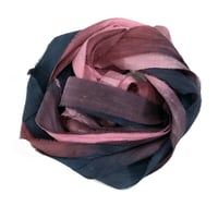Image 3 of 5YD BLACK CHERRY   Hand Dyed Recycled Sari Silk Ribbon by Color Kissed Silk...