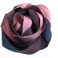 Image 2 of 5YD BLACK CHERRY   Hand Dyed Recycled Sari Silk Ribbon by Color Kissed Silk...