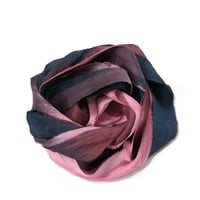 Image 5 of 5YD BLACK CHERRY   Hand Dyed Recycled Sari Silk Ribbon by Color Kissed Silk...
