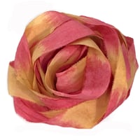 Image 4 of 5YD  FLAMINGO  Hand Dyed Recycled Sari Silk Ribbon by Color Kissed Silk...