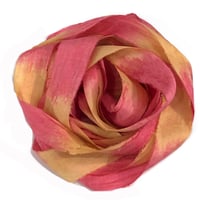 Image 6 of 5YD  FLAMINGO  Hand Dyed Recycled Sari Silk Ribbon by Color Kissed Silk...